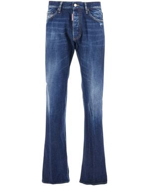 DSquared² 'The American' Jeans With Logo Patch On The Rear And Faded Effect - Blue