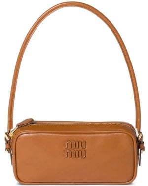 Miu Miu Leather Pouch - Brown