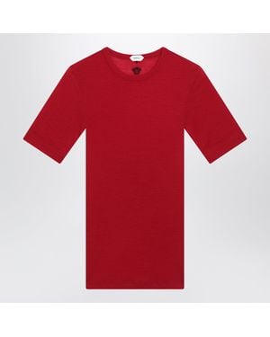 Versace Wool T-Shirt With Embroidered Logo