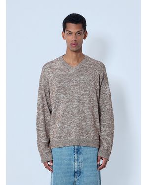 Maison Margiela V-Neck Knit Sweater - Blue