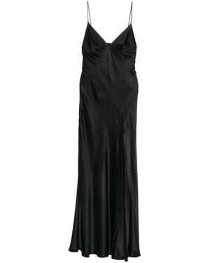 Alberta Ferretti Satin Long Dress - Black