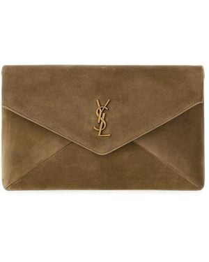 Saint Laurent Clutch Bags - Natural
