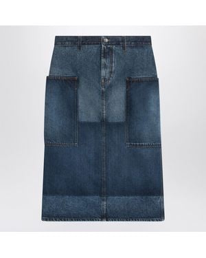 Gucci Patchwork Mini Denim Skirt - Blue