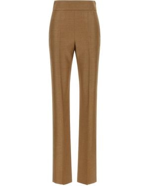 Valentino Garavani Textured Silk Wool Pants - Natural