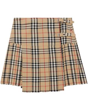Burberry Vintage Check Kilt - Natural