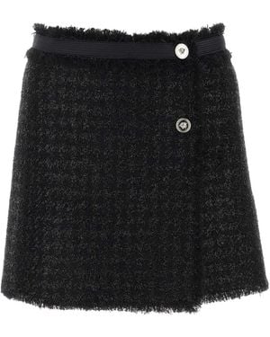 Versace Tweed Mini Skirt - Black