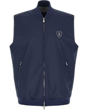 Brunello Cucinelli Polyester Sleeveless Jacket Clothing - Blue