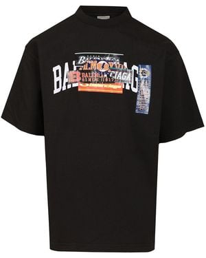 Balenciaga Bumper Stickers T-Shirt - Black