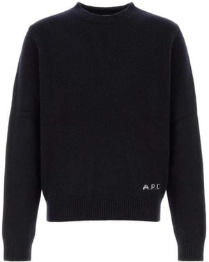 A.P.C. Crew Neck Wool Sweater - Black