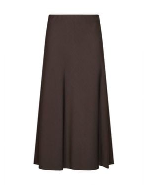 Brunello Cucinelli Dark Chocolate Twill Flute Skirt - Brown