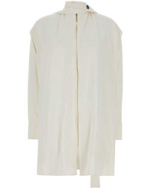 Ferragamo Salvatore Ivory Stretch Viscose Shirt - White
