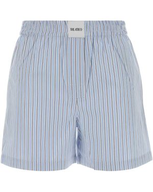 The Attico Embroidered Poplin Shorts - Blue