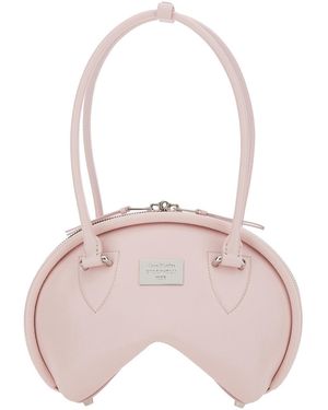Acne Studios Handbag With Two Top Handles And Logo Plaque On The Front - Pink