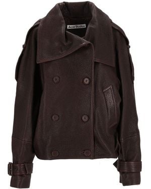 Acne Studios Full Grain Leather Jacket - Black