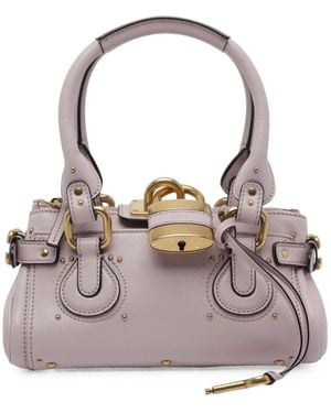 Chloé Chloé Paddington Small Leather Shoulder Bag - Gray