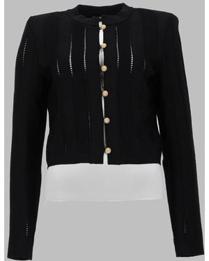 Balmain Designer-Style Knit Sweater - Black