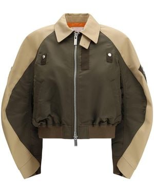 Sacai Cotton And Nylon Bomber Jacke - Metallic