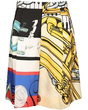 Celine Printed Silk Twill Shorts - Yellow