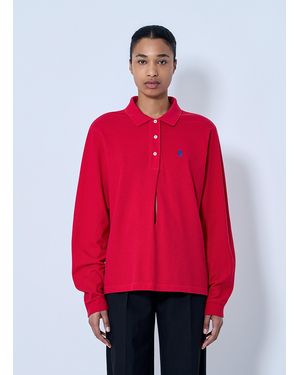 Prada Cotton Piqué Polo Shirt - Red