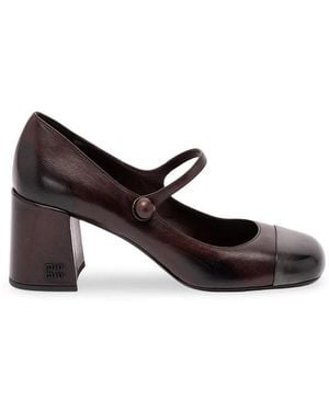 Miu Miu Leather Bicolor Pump - White