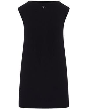 Celine Wool Blend Dress With Triomphe Logo - Black