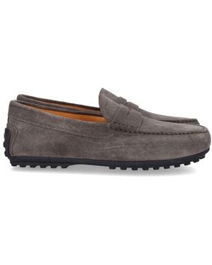 Tod's City Gommino Suede Moccasins - Gray