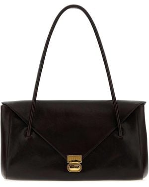 Marni Dark Leather E/W Shoulder Bag - Black