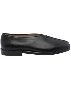 Lemaire Leather Flat Slippers - Black
