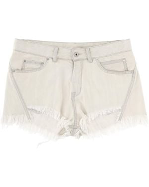 Rick Owens Shorts Bias Cutoffs Cotton - Natural