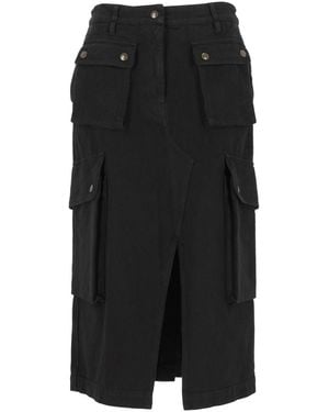 Dries Van Noten Garment-Dyed Cargo Skirt - Black