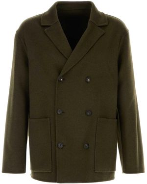 Ferragamo Salvatore Wool Blend Coat - Green