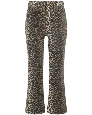 Ganni Animal Print Pants - Gray