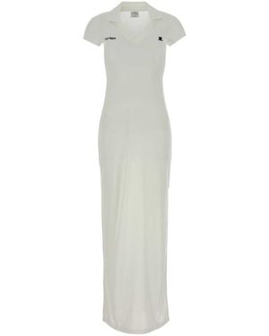 Courreges Polyester Polo Dress - White