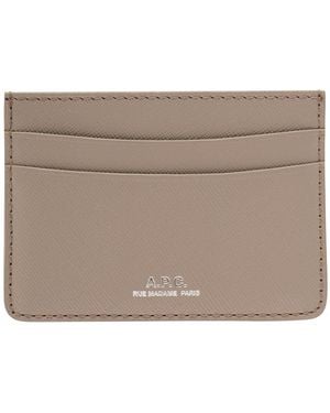 A.P.C. Card Holder With Logo - Gray