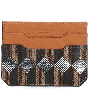 AU DEPART Printed Leather Card Holder - White