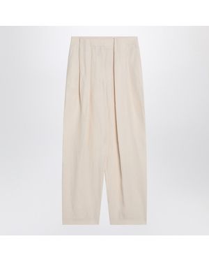 Stella McCartney Wide Butter-Coloured Pants - Natural