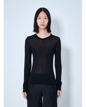Rick Owens Long Sleeve Hooded Top - Blue