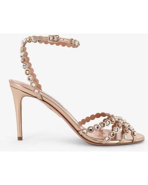 Aquazzura Tequila Sandals With Crystal Detail - White