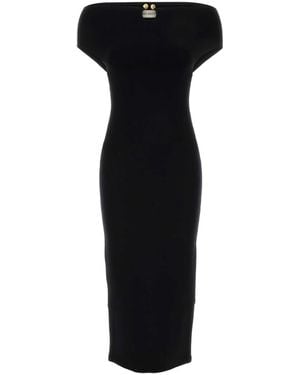 Alberta Ferretti Jersey Off-The-Shoulder Dress - Black