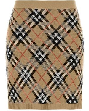 Burberry Check Knit Mini Skirt - Multicolor