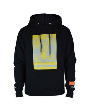 Heron Preston Litho Graphic Print Hoodie With Kangaroo Pocket - Black