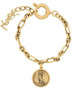 Saint Laurent Cassandre Medallion Bracelet - Metallic