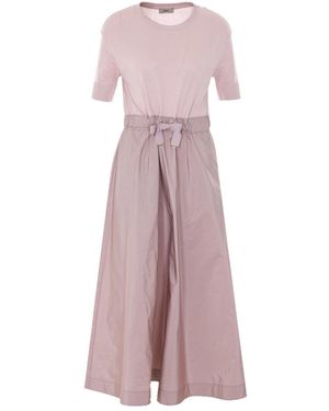 Herno Knit Effect Glam Dress And Techno Taffeta' - Pink