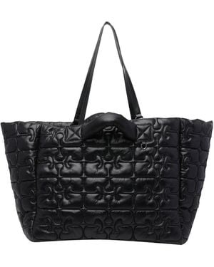 Ganni Xxl Quilted Re-Tech Tote Bag - Black