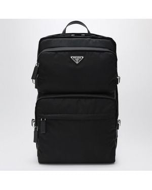 Prada Re-Nylon And Saffiano Backpack - Black