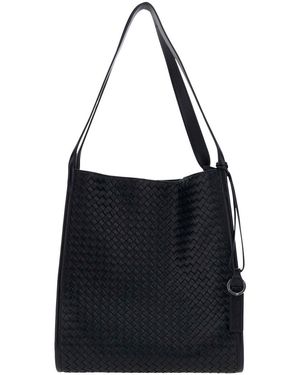 Bottega Veneta 'Corriere Intreccio' Tote Bag With Intreccio Motif - Black