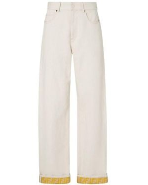 Fendi Straight Leg Jeans - White