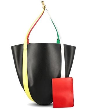 Celine Drop Large Leather Bucket Bag - White