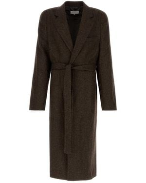 Maison Margiela Herringbone Wrapped Coat - Black