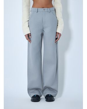 Rier Wide-Leg Tailored Pants - Blue